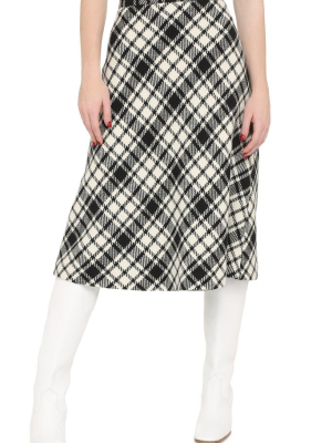 Miu Miu Checked Midi Skirt