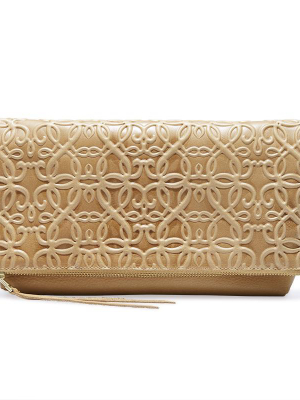 Gabriel Leather Fold Over Clutch, Light Brown