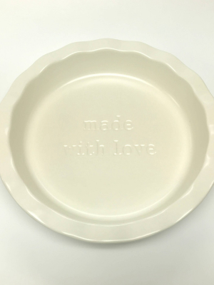 10" Stoneware Made With Love Pie Dish White - Threshold™