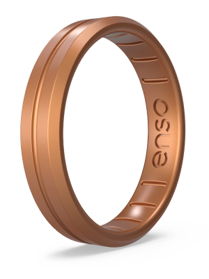 Elements Contour Thin Silicone Ring - Copper