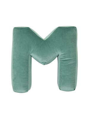 Velvet Letter M Cushion - Handmade To Order