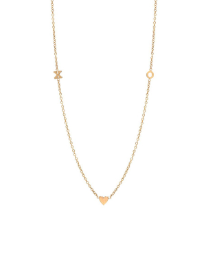 14k Itty Bitty Xo & Heart Necklace