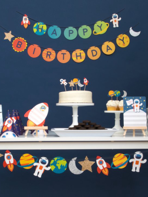 Outer Space Birthday Banner