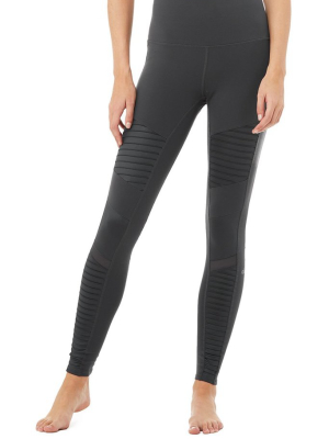 High-waist Moto Legging - Anthracite/anthracite Glossy