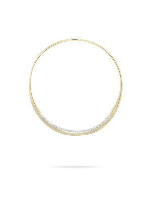 Marco Bicego® Masai Collection 18k Yellow Gold And Diamond Three Strand Crossover Collar