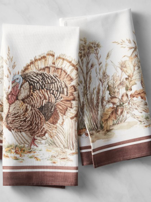 Autumn Plymouth Turkey Towels, Set Of 2