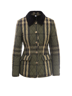 Burberry Check Patterned Buttoned Jacket