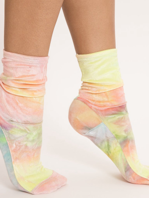 Darner Rainbow Tie-dye Velvet Socks