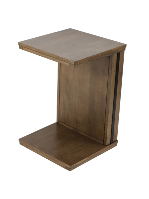 Cruz C Table With Book Rack Walnut - Décor Therapy