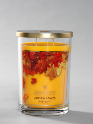 19oz Lidded Glass Jar 2-wick Autumn Leaves Candle - Home Scents By Chesapeake Bay Candle