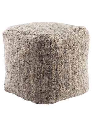 Jaipur Vagabond Sherwood Pouf  - Gray & Beige