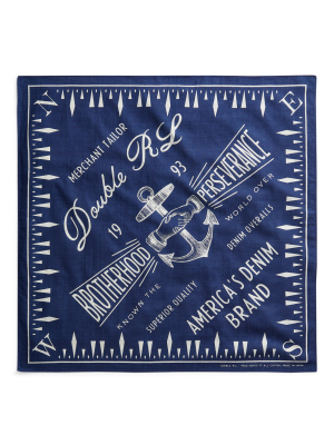 Anchor-print Cotton Bandanna