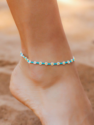 Daisy Seed Bead Anklet