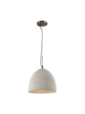 Urban Form 1-light 11 X 12 X 12 Mini Pendant In Black Nickel With Natural Concrete Shade