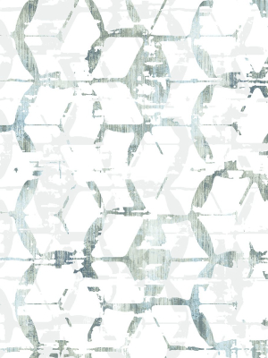 Augustine Distressed Geometric Wallpaper In Slate From The Pacifica Collection By Brewster Home Fashions