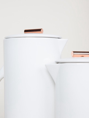 Ceramic & Copper French Press  - Cream