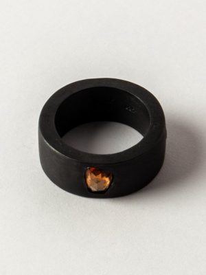 Sistema Ring (0.8 Ct, Orange Sapphire Faceted Slab, 9mm, Ka+saf)