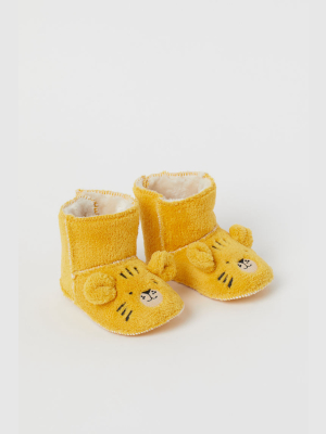 Faux Shearling-lined Slippers