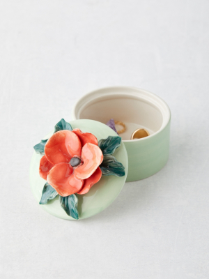 Ceramic Flower Stash Box