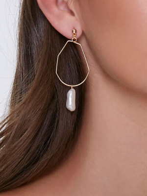 Faux Pearl Drop Earrings