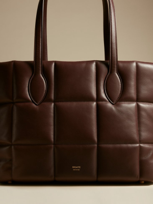 The Florence Quilted Tote In Deep Red Leather