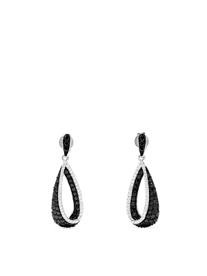 Effy 14k White Gold Black And White Diamond Earrings, 1.30 Tcw