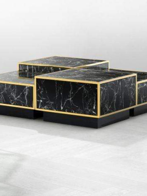 Eichholtz Concordia Coffee Table - Set Of 4 - Gold & Black