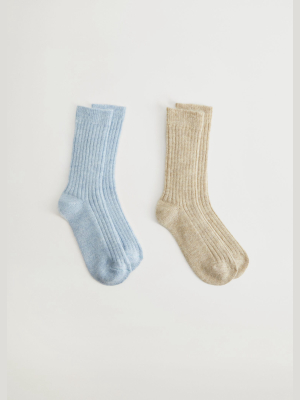 2 Pack Ribbed Socks