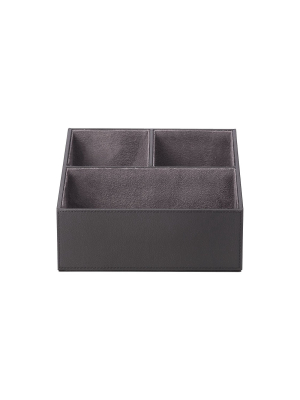 Staples Faux Leather Compartment Storage Black (45046) 1234094