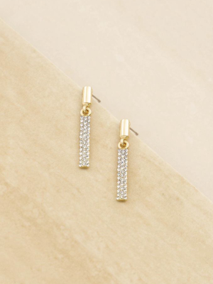 Single File Sparkle 18k Gold Plated Earrings