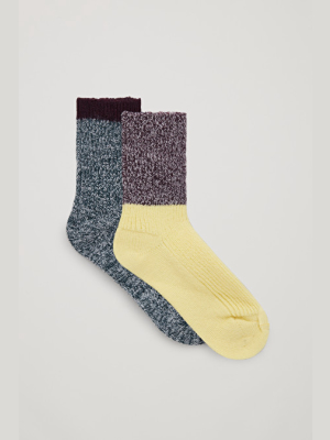 2-pack Merino Wool Marl Effect Socks