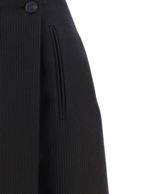 Prada Pinstripe Midi Skirt