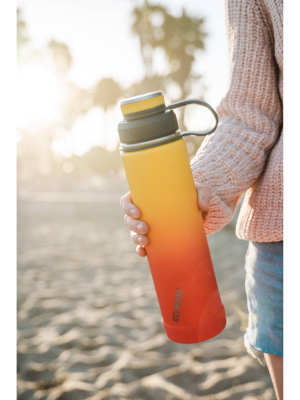 Ecovessel 24oz Insulated Stainless Steel Water Bottle With Dual Opening Lid - Orange Ombre