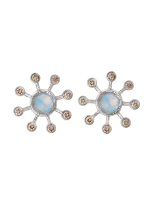 Moonstone Blossom Studs W-d