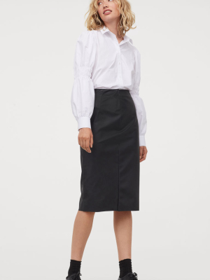 Faux Leather Pencil Skirt