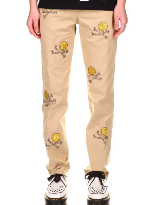 Crystal ‘libby Face And Crossbones' Women's Khaki Chinos