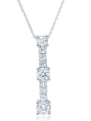 Pompeii3 1ct Round Diamond 14k White Gold Pendant Necklace