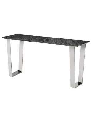 Nuevo Catrine Console Table - Black Wood Vein