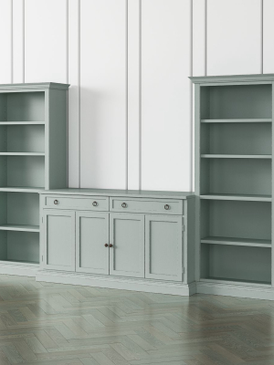 Cameo Blue Grey 3-piece Entertainment Center With Open Bookcases