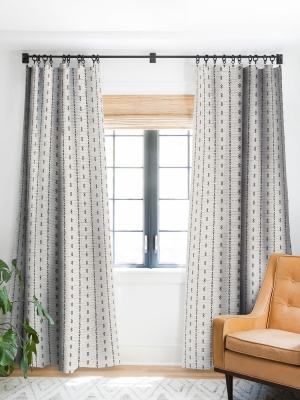 Holli Zollinger French Linen Tribal Stripe Single Panel Blackout Window Curtain By Deny Designs.