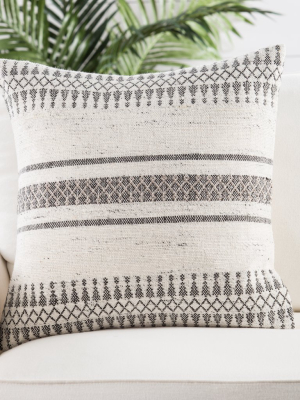 Prescott Gray & Ivory Geometric Throw Pillow