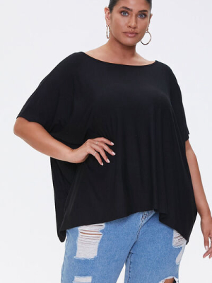 Plus Size Scoop-neck Swing Top