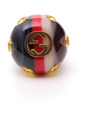 Gucci Vintage Style Gg Logo Ring