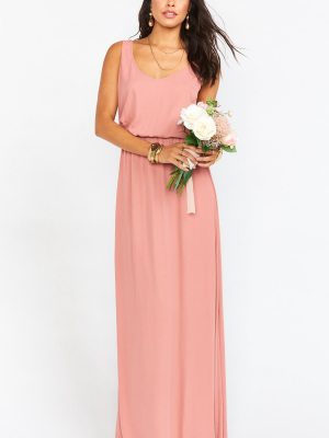 Kendall Maxi Dress With Long Lining ~ Rustic Mauve Crisp