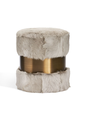 Interlude Home Scarlett Stool - Antique Bronze & Gray