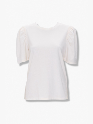 Shirred Puff-sleeve Tee