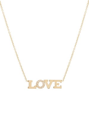 14k Pave Diamond 4 Letter Necklace