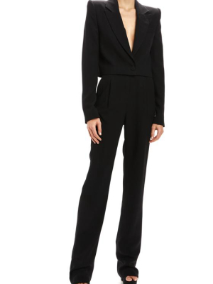 Cropped Tailored Suit Jacket