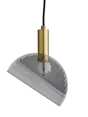 Bend Pendant Smoke Brass