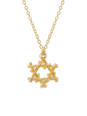 Enchanted Forest Star Of David Pendant Necklace With Diamonds